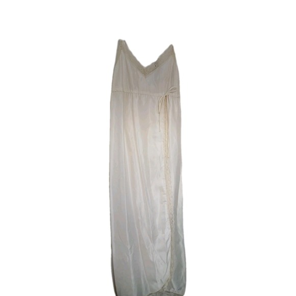 Vtg Givenchy Intimates Paris BedroomLong Nightgown Cream Lace Bridal Wedding M